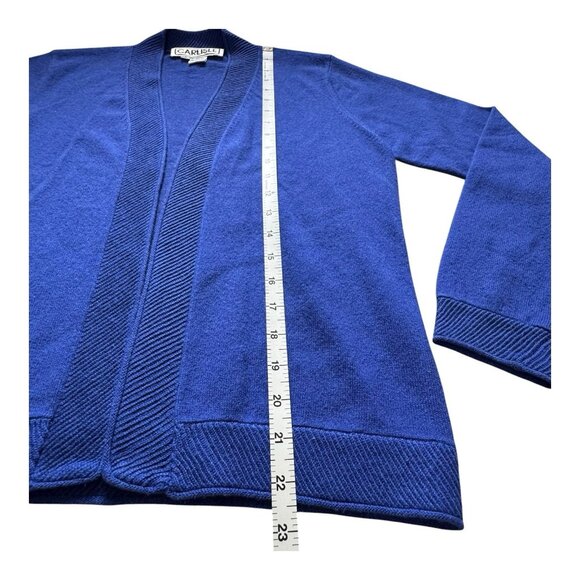 Carlisle Silk Cashmere Cardigan Sweater Blue Open Front Women’s Size S - Picture 6 of 8